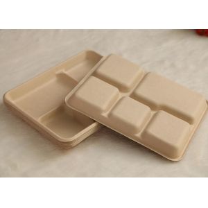 5 compartments Biodegradable Straw pulp food containers paper food trays