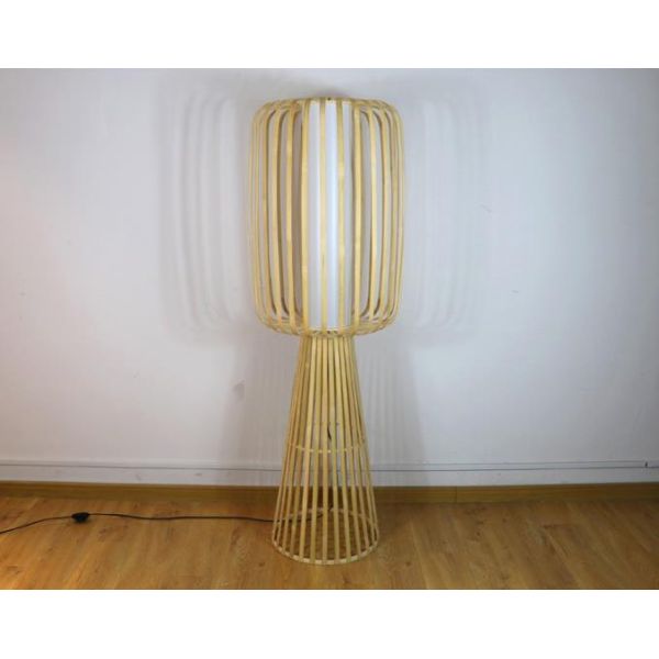 Bamboo Weaving Rattan Floor Lamp For Residential Teahouse Living Room