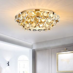 Modern LED Crystal Chandelier Luxury Gold Lustres round chandelier crystal