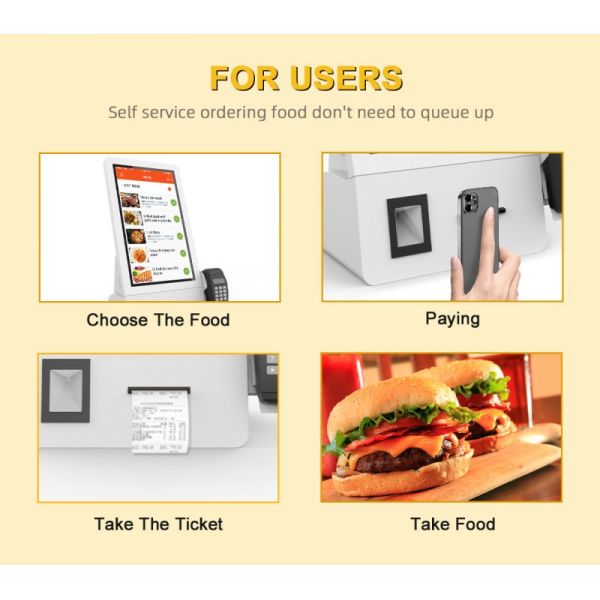 Kiosk interface demonstrating order selection screen
