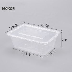 Wholesale 100% food grade 1000ml PP plastic disposable lunch box
