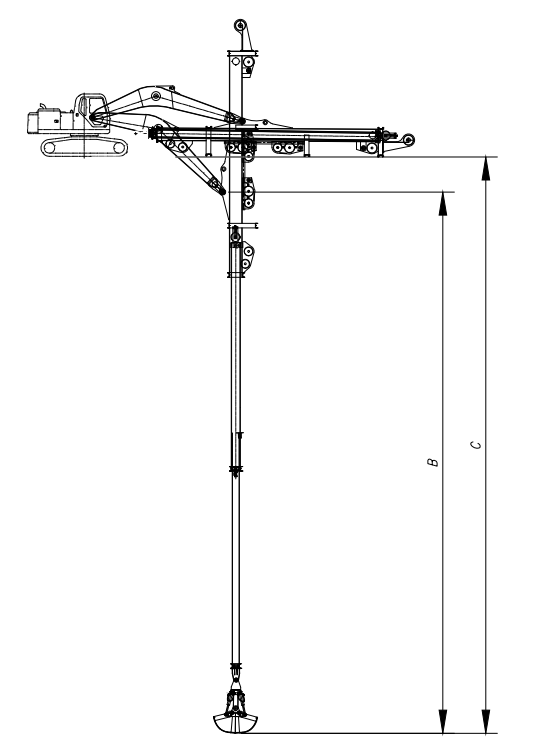 Excavator Telescopic Dipper Boom with Clamshell Bucket for PC300 PC400