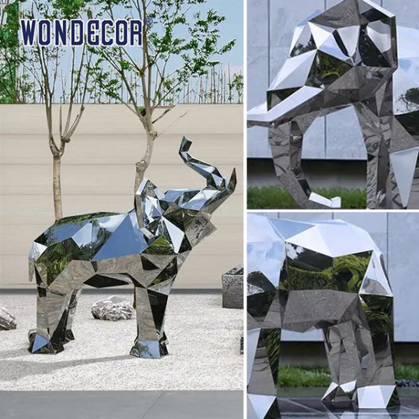 Forging Abstract Ss Sculpture Geometry Elephant