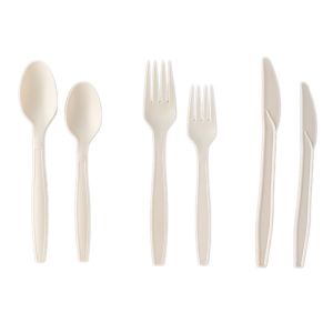 Biodegradable Spoon Knife And Fork Eco Friendly PLA Disposable Plastic Cutlery