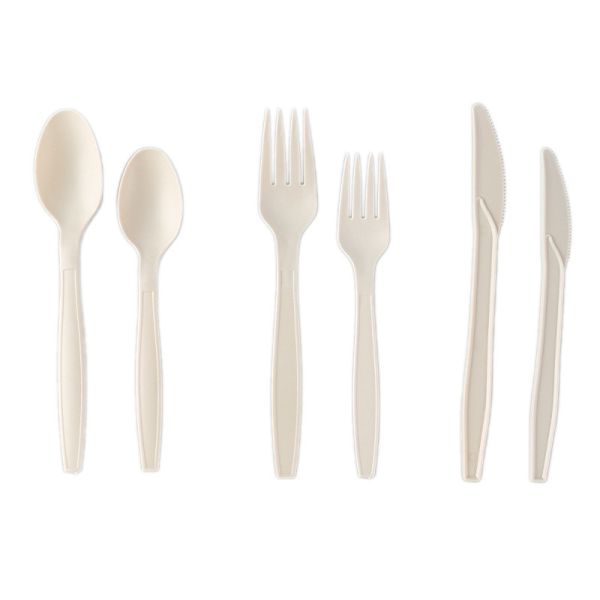 Biodegradable Spoon Knife And Fork Eco Friendly PLA Disposable Plastic Cutlery