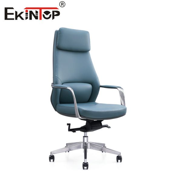 Buy Sleek and Stylish Blue PU Leather Chair for an Impressive Office Aesthetic at wholesale prices