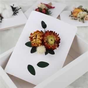 Handmade Beautiful Dried Flowers Card With Baby Breath Gypsophila Flowers