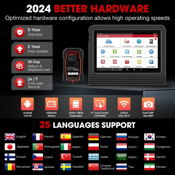 LAUNCH X431 PRO V 5.0 Car Diagnostic Tools Auto OBD2 Scanner All System ECU Coding Active Test Update Online PRO V5.0