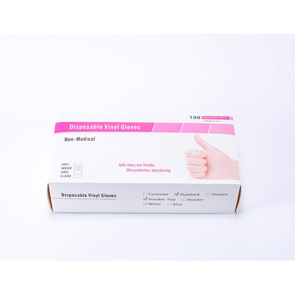 Powder Free Disposable Vinyl Gloves For Medical Examination S M L XL