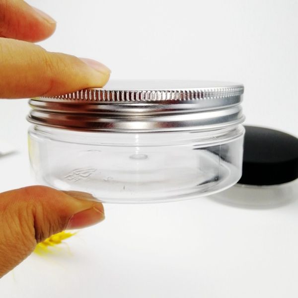 Buy 23mm Shoulder 100ml Plastic Screw Cap Jars Oblate Shape at wholesale prices