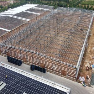 Q235B Prefabricated Steel Warehouse with Glass Wool Panels