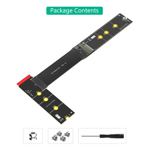 90 Degree M.2 NVMe SSD Extension Cable 30cm High Speed Data Transfer