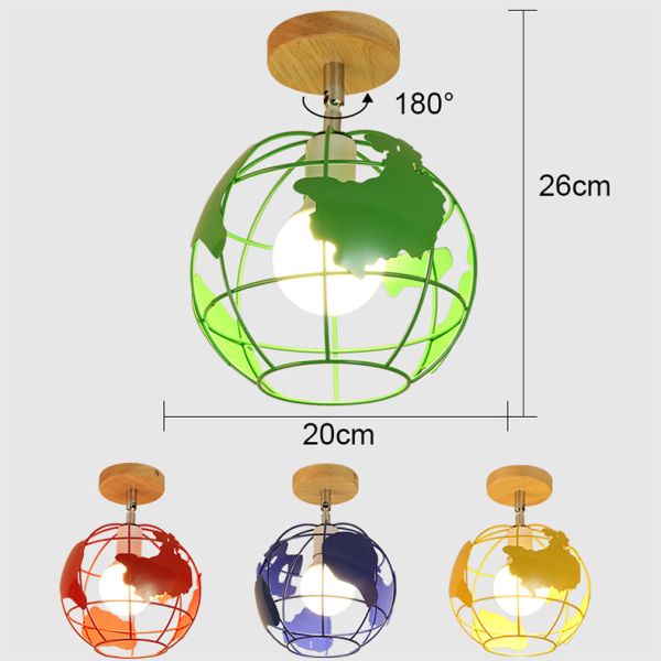 E27 Led Ceiling Light Industrial Nordic Modern Ceiling Lamp for Living Room Bedroom Decor Wood Cube Earth Lamp(WH-WA-58)
