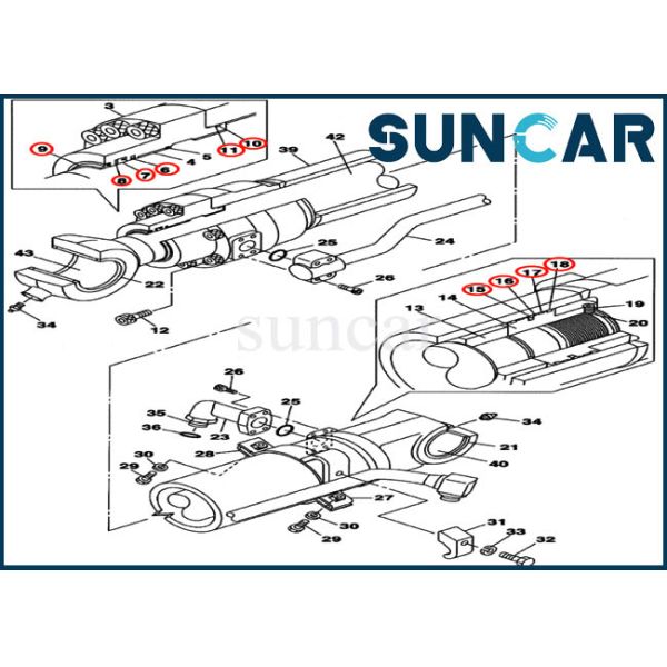 LZ008210 Bucket Sealing Kit Fits CX160C CX160B CASE Hydraulic Cylinder Seal