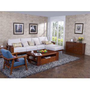 High end quality 1+2+3 Solid wood Leisure sofa set by Fabric and density sponge