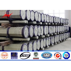 15M 2.5KN 5mm Thickness Steel Tubular Pole With Galvanized Climbing Bolt