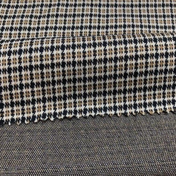 New Design Fancy 70%Poly 25%Rayon 5%Span TR Check Knit Jacquard Fabric for Suits and Apparel and Clothes