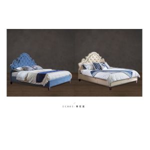 Quality unique America style fabric soft bed furniture China factory for sale