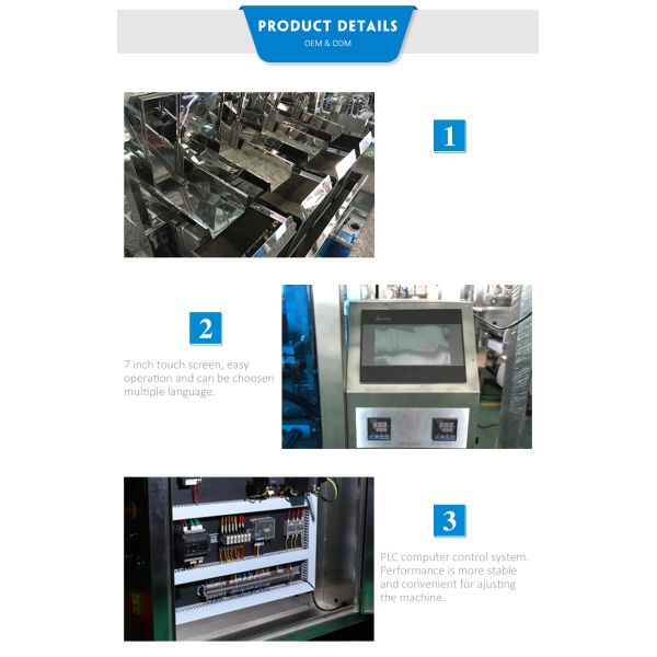 Multi-function 4 head linear weigher high accuracy full automatic good quality vertical washing powder packing machine