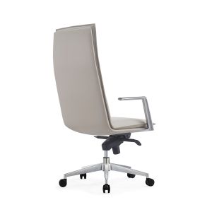 High Back Genuine Leather Executive Chair 5 Position Sychron Mechanism