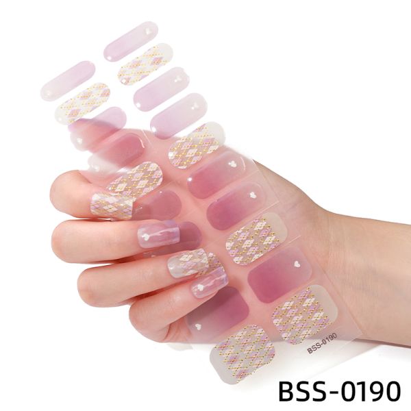 Mobray Hot Sell Semi Cured Wraps Long Lasting Gel Nail Stickers New Arrival Styles Nail Gel Wraps With Uv Lamp