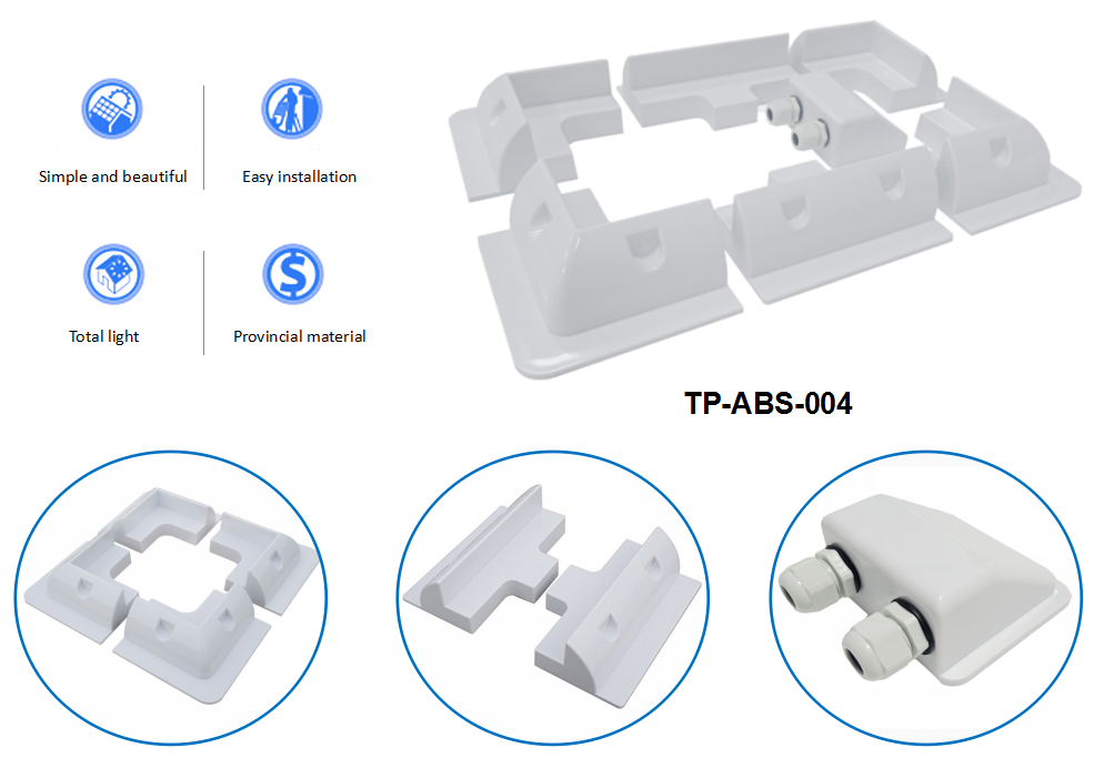 ABS Brackets for Solar Panel Installation on Caravan Motor Home RV 7PCS White Black