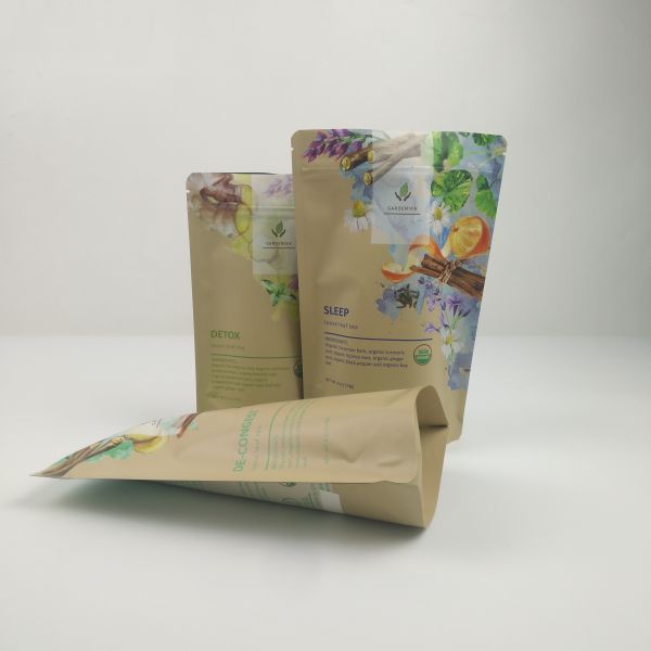 Gravure Printing MOPP Tea Packaging Bag Eco Friendly With Zipper
