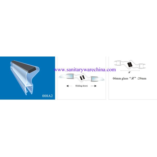 Sealing Strips/waterproof magnetic strips/shower door seals/PVC Magnetic Seal 008A2