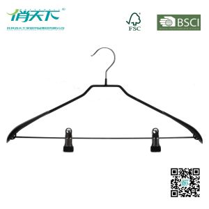 Betterall Superior Black PVC Metal Hanger with Non-slip Clips