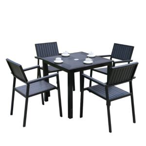 Quality Hot Sales Aluminium PE Rattan chairs Leisure Outdoor Garden Backyard Polywood table and chair furniture for sale