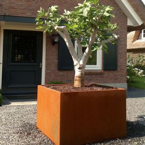 Outdoor Metal Weathering Steel Rectangular Flower Pot / Flower Planter