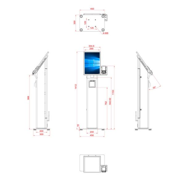 Windows Interactive Self-Service Ordering Kiosk for Retail and Hospitality