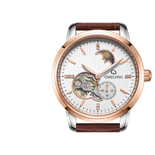 Automatic mechanical movt stainless steel caseback wrist watch for men