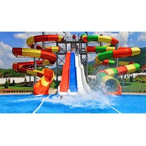 18.5 Kw Power Needed Pool Water Slides With Strong Anti-corrosion And Anti-rust