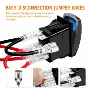 Boat 12V/24V 20A 1 Gang Rocker Switch Panels Waterproof Blue LED SPST ON Off