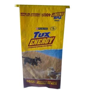 Quality BOPP Laminated Woven Polypropylene Bags , Grain / Feed / Rice Packaging Bags for sale