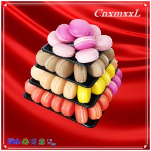 Plastic Macaron Display Stand With 4 Tier Square Macaron Tower