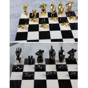 Entertainment 2 SETS Titanium Decorative Chess Board