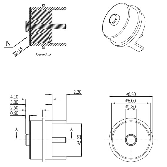 Black TPE 90A Round Male And Female Magnetic Cable Connector With OD6.0MM