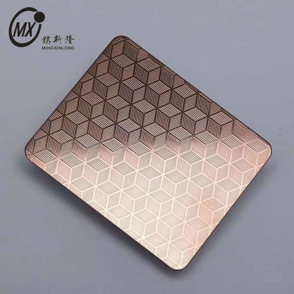 Buy Thickness 1mm 1.5mm Rose Gold Color Embossed Stainless Steel Sheet at wholesale prices