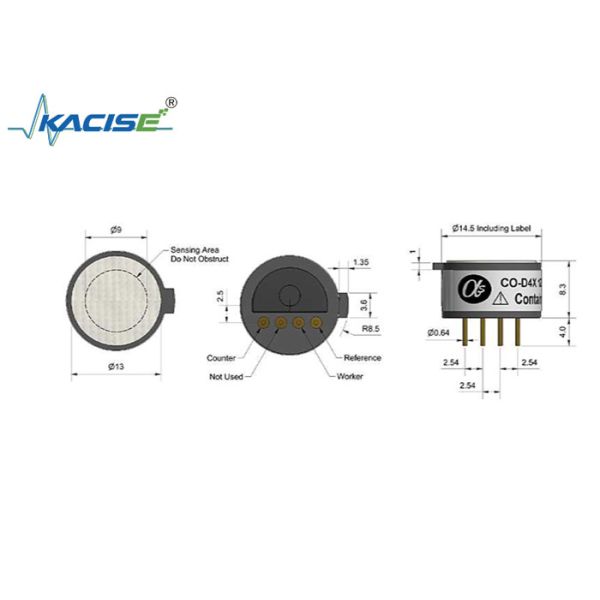 Quick Response Time 25 CO-D4X Carbon Monoxide Sensor Miniature Size Sensitivity