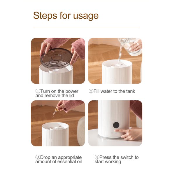 Large Cool-Mist Impeller Humidifier for Bedroom Oem 5L Top Fill Electronic Ultrasonic