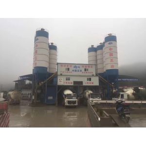 Portable HZS50 Cement Concrete Mixer Plant With Cement Silo