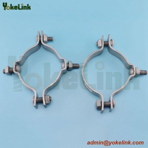 Buy Double Offset Telescopic Pole Clamp / Pole Mounting Bands / Fasten Clamp at wholesale prices