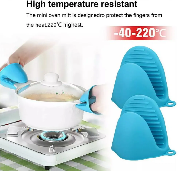Food Grade Silicone Oven Mitt Heat Resistant Mini Pot Holder for Baking Cooking Accessories