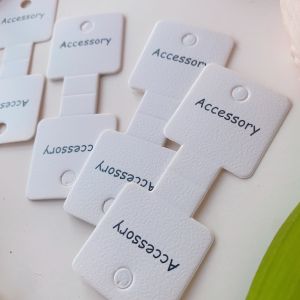 Embossed Hair Tie Folding Cards Black Text 100pcs