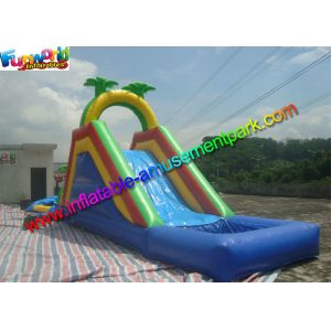 Customized Palm Tree Inflatable Water Slide Pool , Swimming Pool Slide With PVC