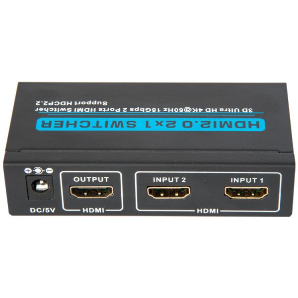 Buy Black 3D 3840x2160 60Hz 2x1 HDMI 4K Switcher at wholesale prices