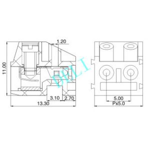 5 Pole Terminal Block Connector 10A/17A DL332K-XX-5.0 With PBT UL94V-0 Housing