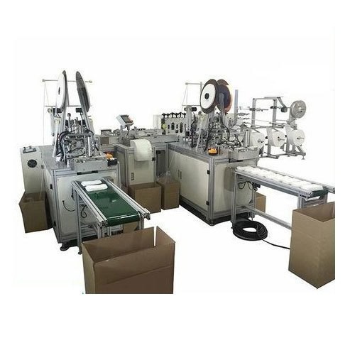 Buy High Efficiency Face Mask Maker Machine , PLC Control Earloop Mask Machine at wholesale prices